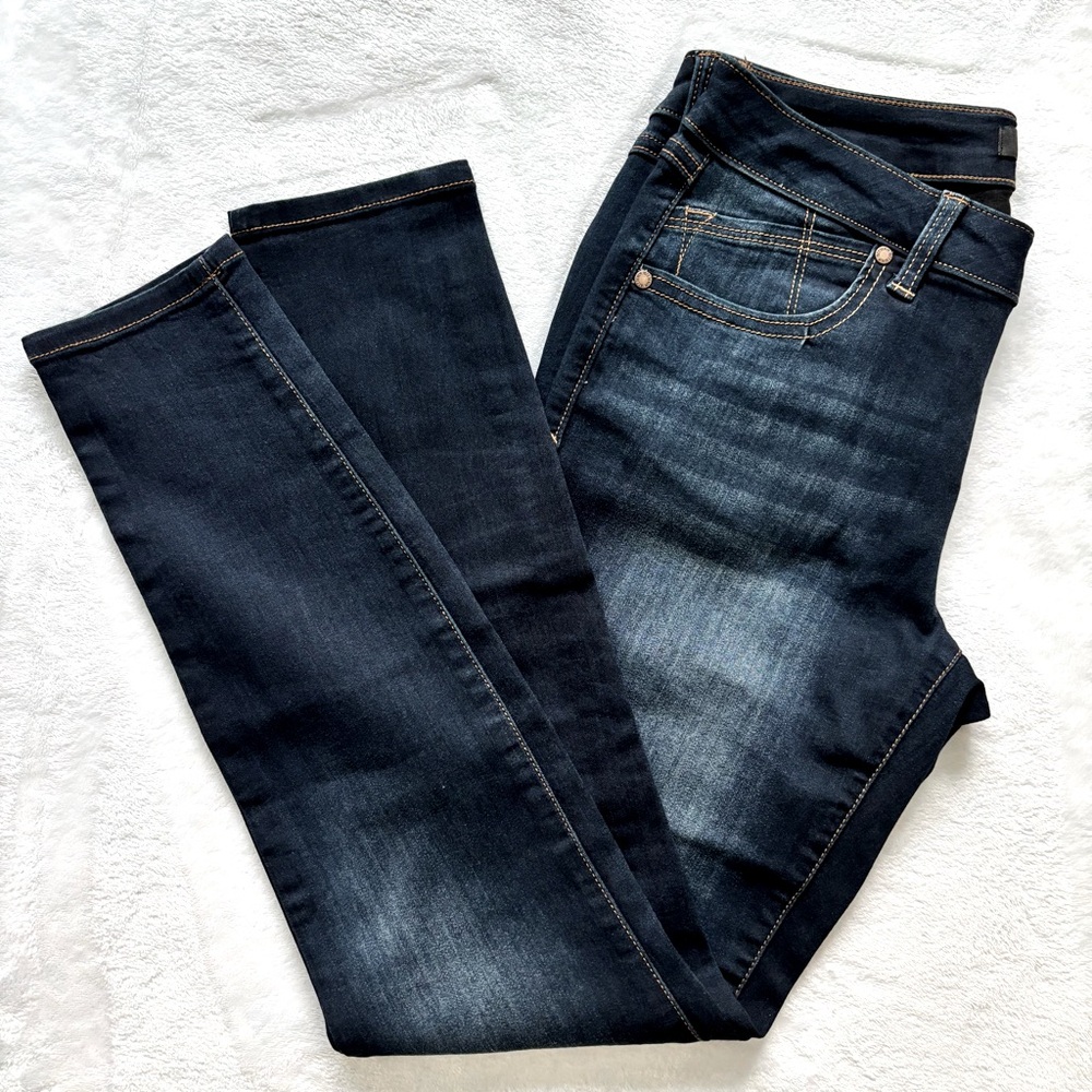 1822 DENIM Dark Rinse Mid Rise Skinny Ankle Blue Jean--EUC--6